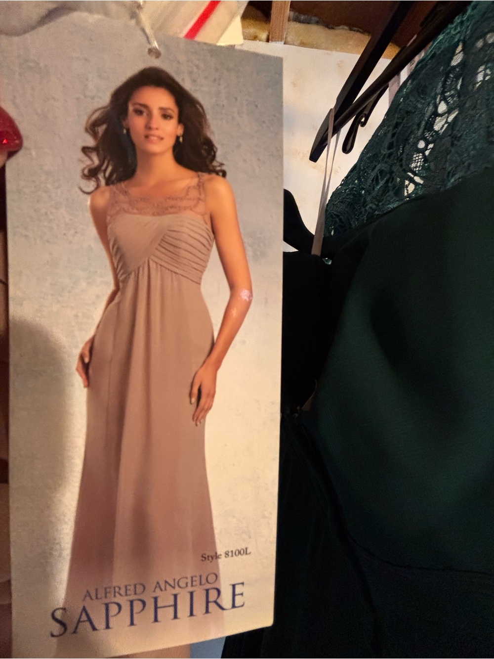 Alfred Angelo Cameo Rum Pink Maxi Dress with beaded Yoke